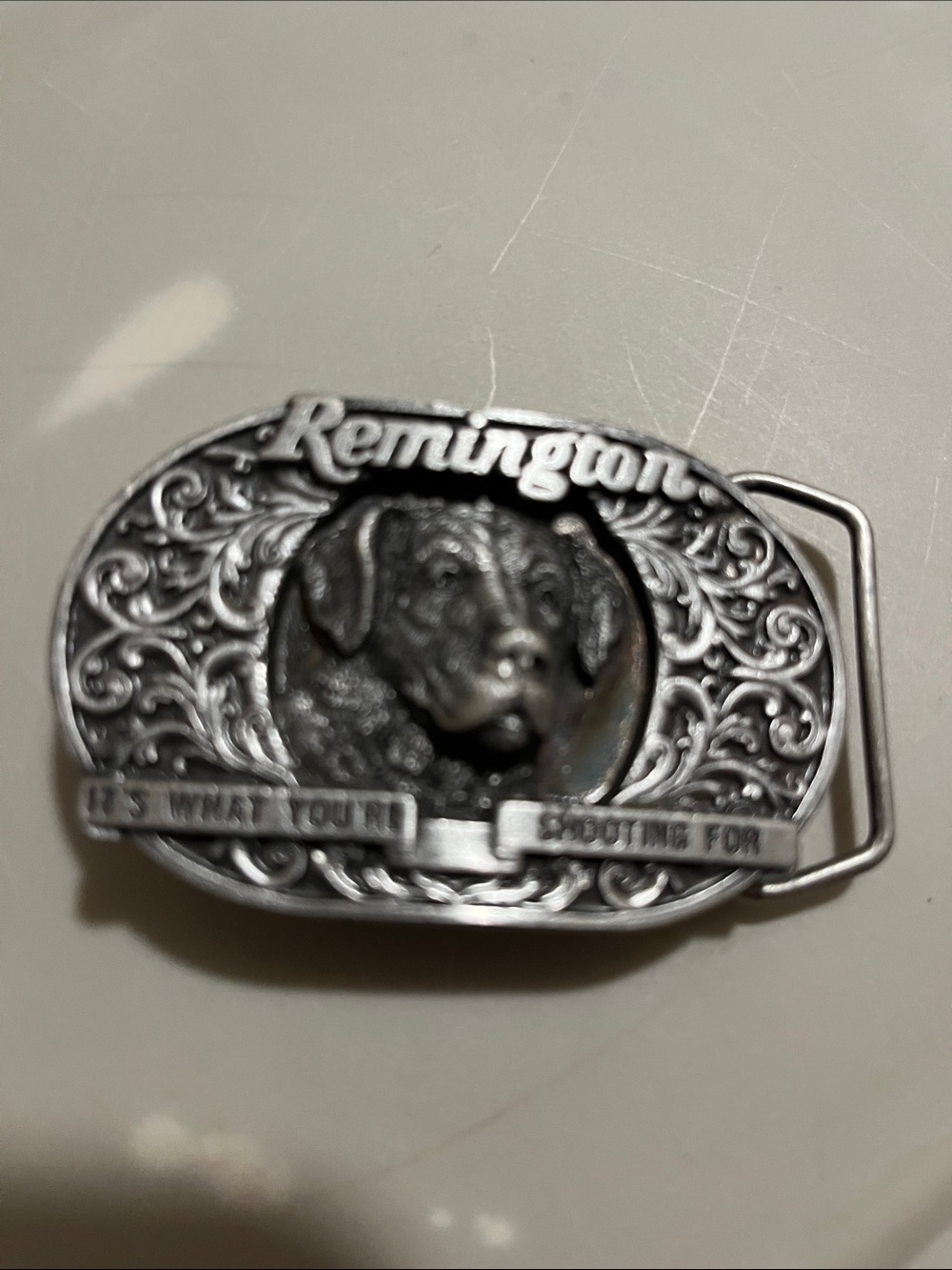 1970’s Remington Hunting Dog.
“It’s What Your Shooting For”
Belt Buckle